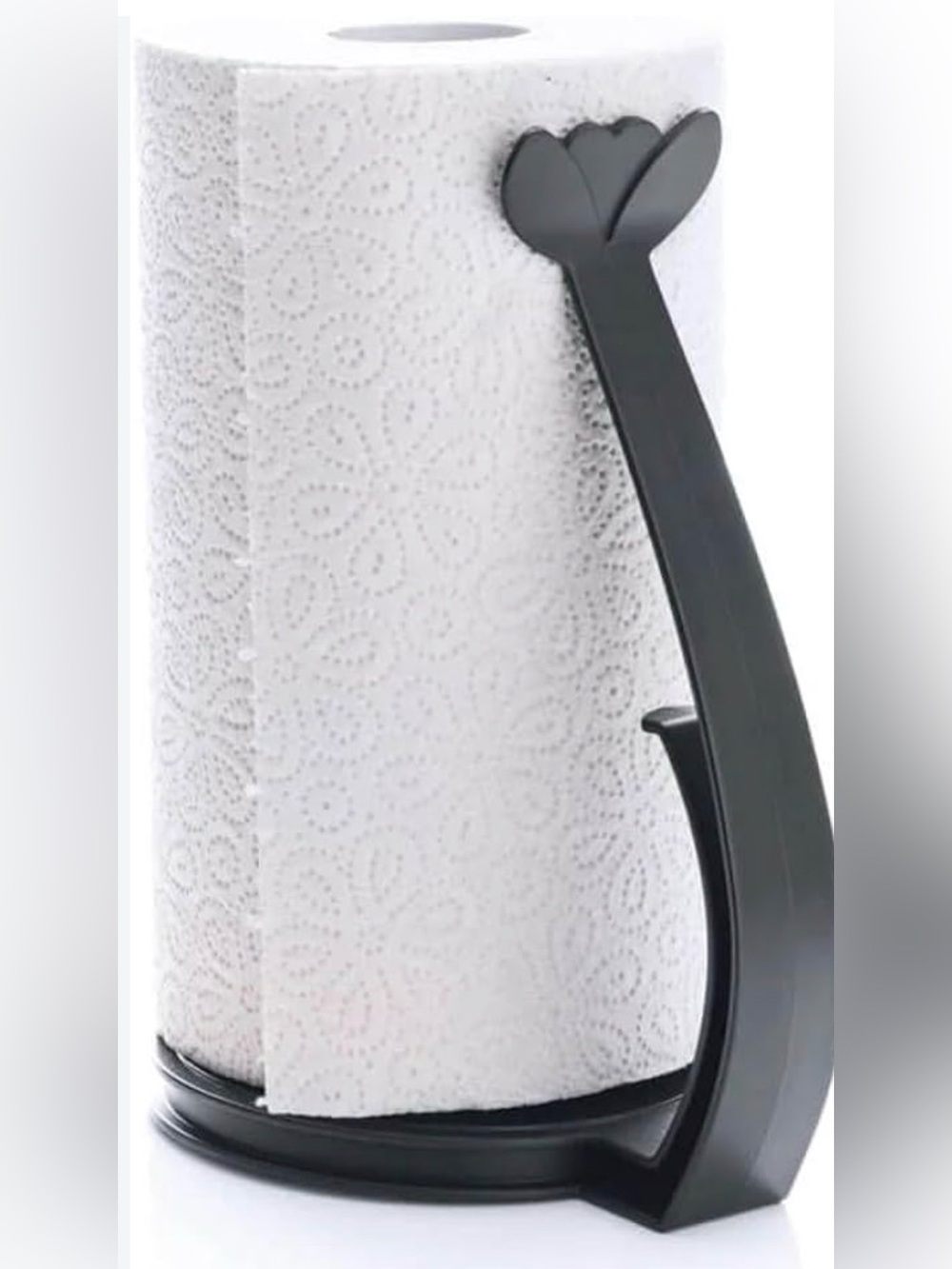 Paper Towel Roll Holder with Sleek Black Handle